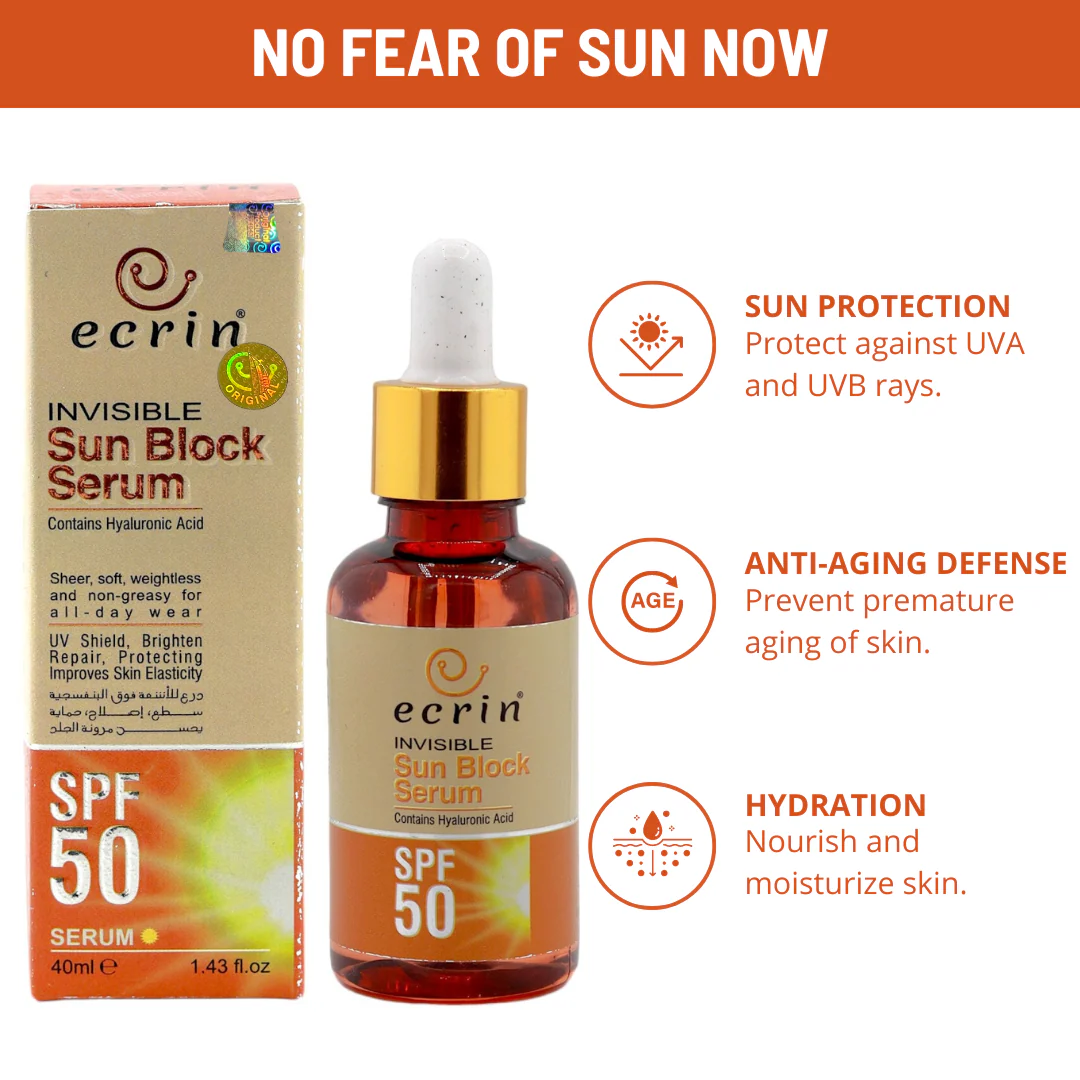 Ecrin Sun Block Serum - No white cast - 40ml - Get Incredible Results - Image 5