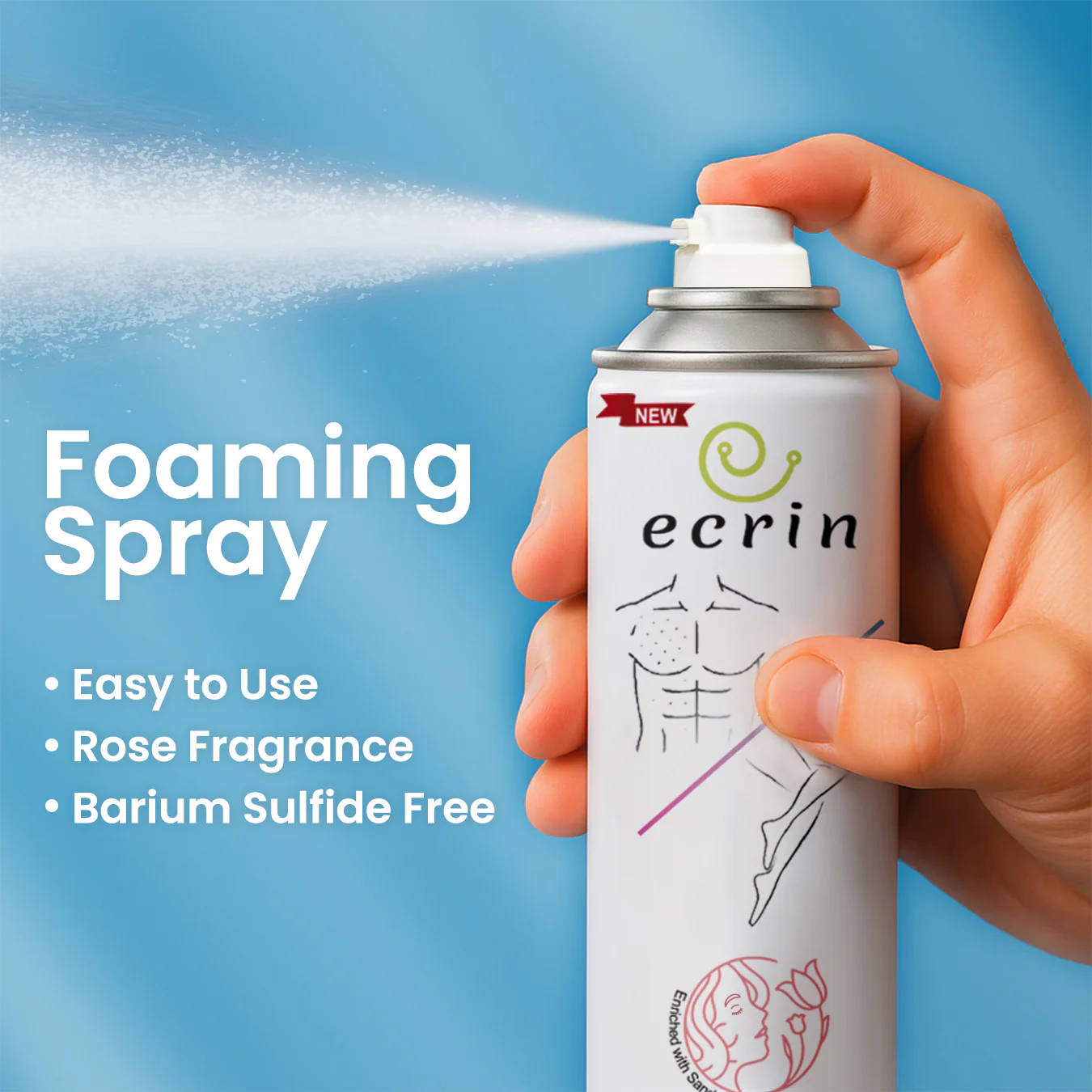 New Ecrin Hair Removal Foaming Spray - Advance Formula with Refreshing Fragrance (200ml) - Image 6